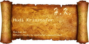 Hudi Krisztofer névjegykártya